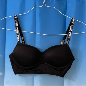 Victoria’s Secret Pink Bra Bralette Strappy Logo Lightly Lined Lounge Size Small